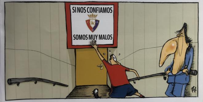 Humor gráfico sobre el CA Osasuna en la prensa navarra con @latiradeoroz.