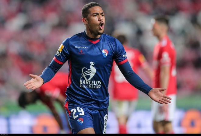 Samuel Lino celebra un gol con el Gil VIcente (Foto: Cordon Press).