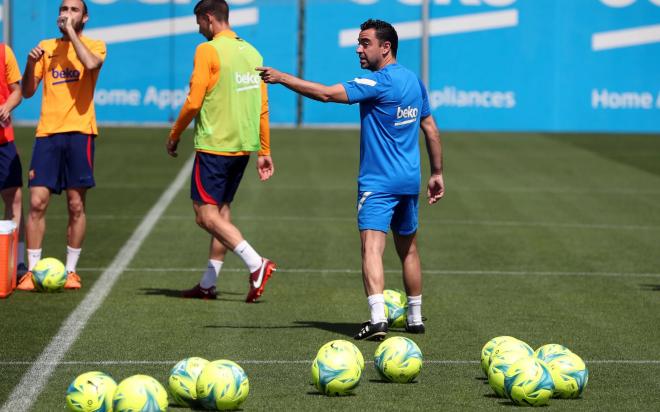 Xavi Hernández, en una sesión del Barcelona (Foto: FCB).