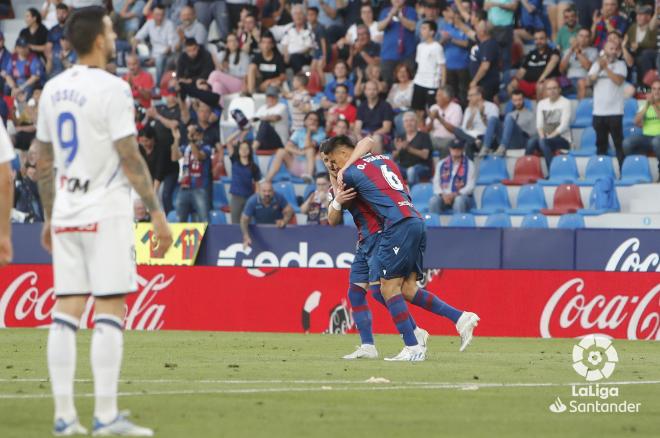 Óscar Duarte celebra su gol en el Levante-Alavés del Ciutat de Valencia (Foto: LaLiga).