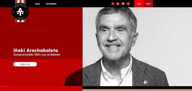 La web del precandidato a la presidencia del Athletic Club Iñaki Arechabaleta.