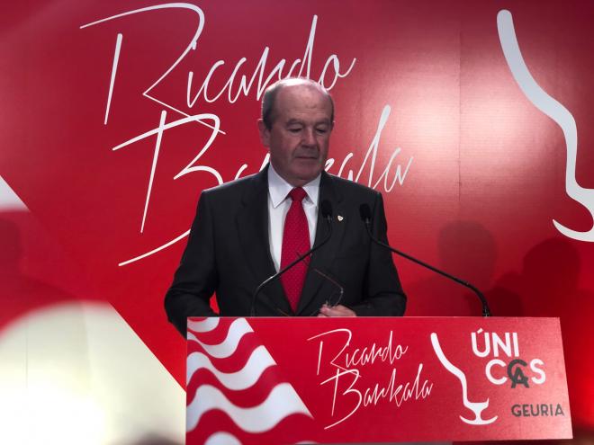 El precandidato Ricardo Barkala en su presentación ante la prensa en el hotel Carlton de Bilbao (Foto: DMQ Bizkaia).