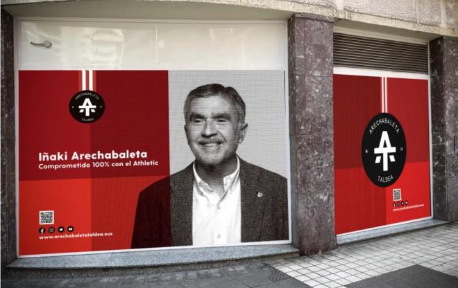 La sede electoral de Iñaki Arechabaleta está en una esquina de la Plaza Campuzano de Bilbao (Foto: DMQ Bizkaia).