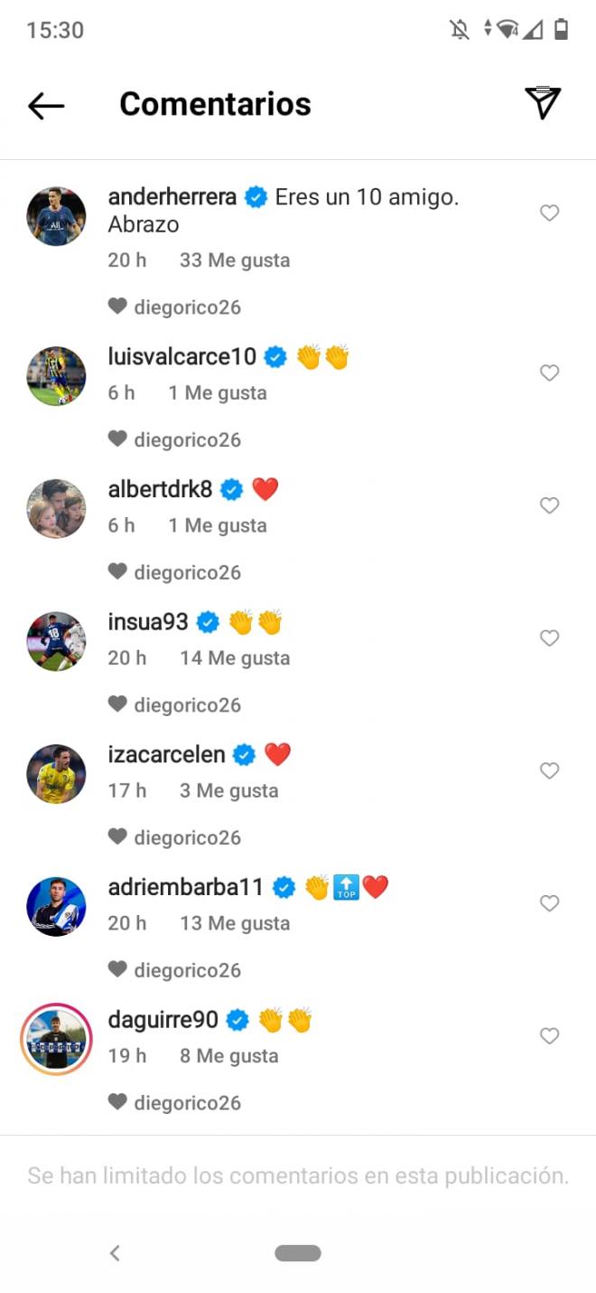 Algunos de los comentarios de futbolistas que apoyan a Rico.jpeg