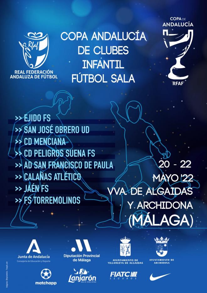 Cartel de la Copa de Andalucía de clubes infantil de fútbol sala.