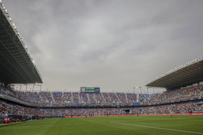 La Rosaleda, en un Málaga-Burgos de Segunda (Foto: Málaga CF).