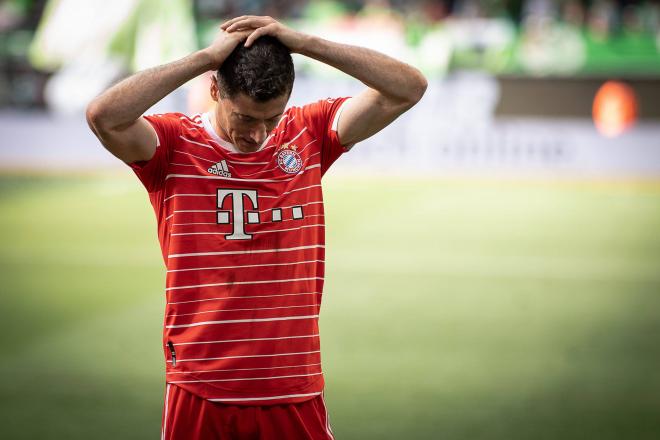 Robert Lewandowski, tras el último partido del Bayern Múnich en la 21/22 (Foto: Cordon Press).
