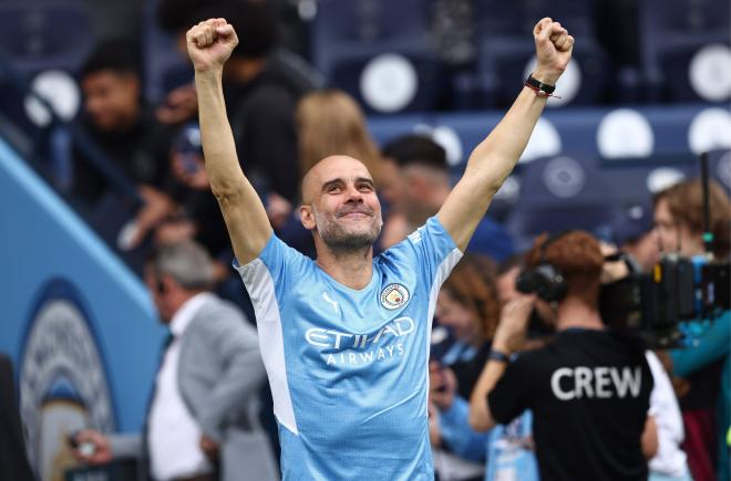 Pep Guardiola, campeón de la Premier League 21/22 con el Manchester City (Foto: Cordon Press).