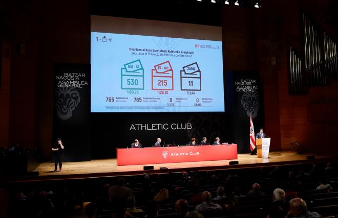 Las votaciones de la asamblea para la Reforma de Estatutos del Athletic Club.