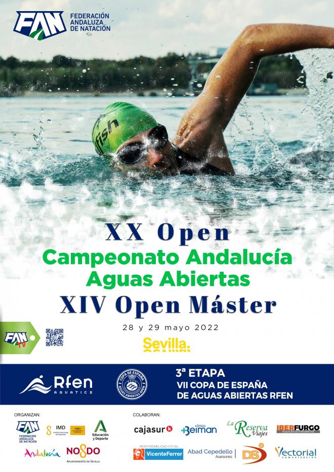 Cartel del Campeonato de aguas abiertas que tendrá lugar en Sevilla