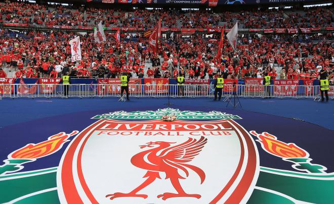 Los aficionados del Liverpool, en las gradas del Stade de France (Foto: Cordon Press).