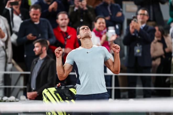 Alcaraz, celebrando su victoria (Foto: Cordon Press).