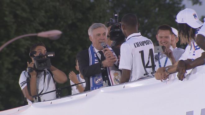 Ancelotti durante la celebración de la Champions