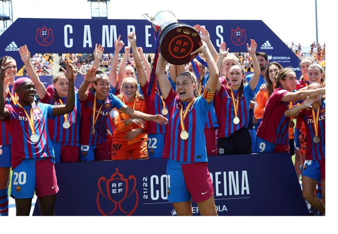 El Barcelona celebra la Copa de la Reina (Foto: Iberdrola).