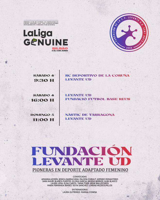 Calendario del Levante UD EDI en la fase final de LaLiga Genuine. (Foto: Levante UD)