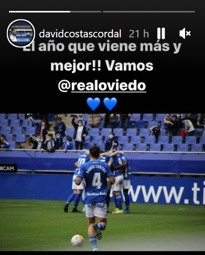 Mensaje de David Costas en Instagram.