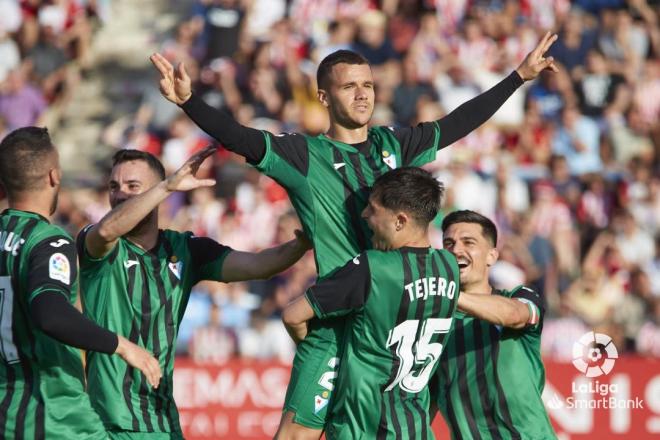 Aketxe celebra el gol del Girona en Montilivi (Foto: LaLiga).