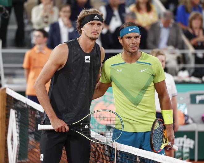 Zverev y Nadal, antes del partido en Roland Garros (Foto: Cordon Press).