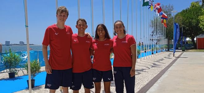 El equipo de relevos, en el Europeo de aguas abiertas.