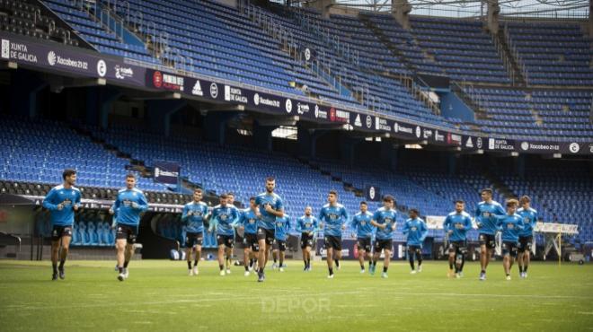 Entrenamiento del Dépor en Riazor previa al play off (Foto: RCD)