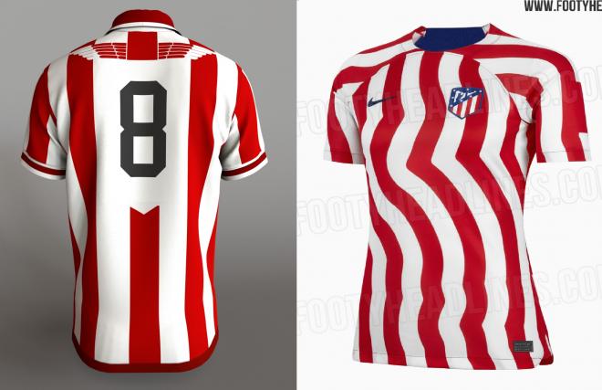 El diseño de la afición y el diseño del Atlético para la nueva camiseta.