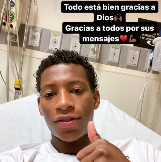 Gonzalo Plata informando sobre su lesión (Foto: Instagram).