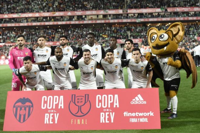 Once titular del Valencia CF en la final de Copa del Rey