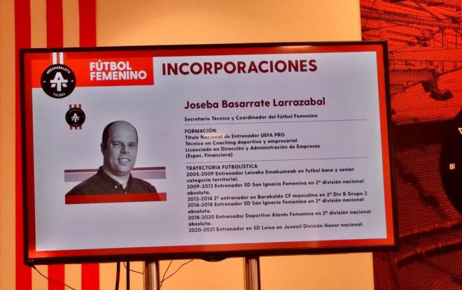 El CV de Joseba Basarrate, director del Fútbol Femenino de Iñaki Arechabaleta (Foto: DMQ Bizkaia).