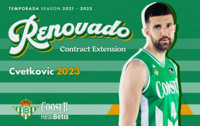 Imagen del anuncio de la renovación de Cvetkovic.