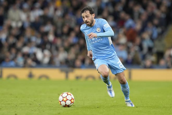 Bernardo Silva, durante un partido del Manchester City (Foto: Cordon Press).