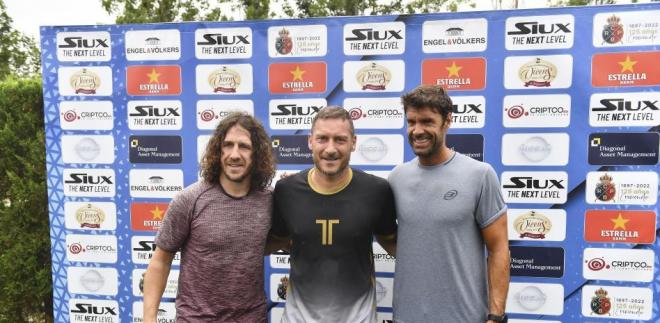 Puyol, Totti y Xabi Prieto, en las instalaciones del Real Club de Polo de Barcelona (Foto: Siux Leg