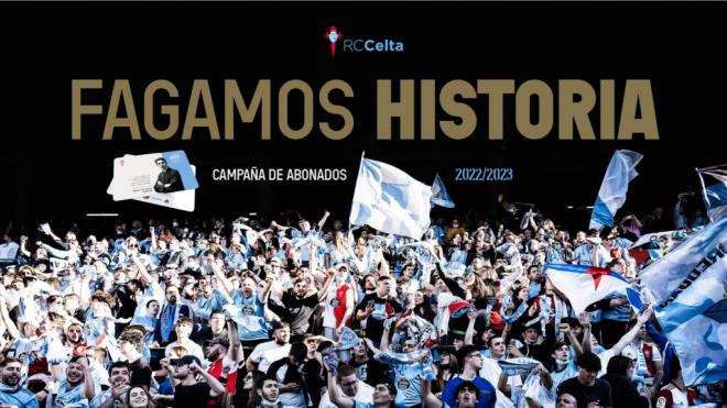 Cartel de la campaña de abonados de la temporada 2021/2022 del Celta de Vigo.