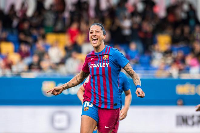 Jenni Hermoso celebra un gol con el Barça femenino (FOTO: Cordón Press).