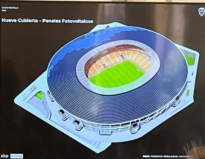 La nueva cubierta del Nou Mestalla lucirá un murciélago