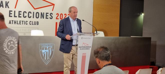 Elecciones a la Presidencia del Athletic Club 2022: Discurso de Ricardo Barkala en la sala de prensa de San Mamés (Foto: DMQ Bizkaia).