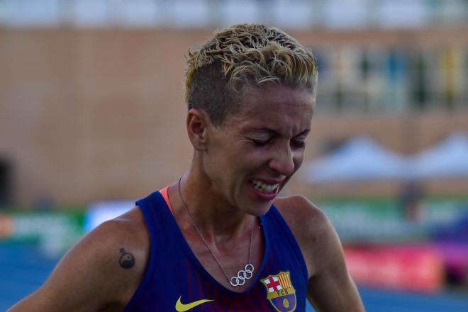 Carolina Robles llorando tras proclamarse campeona de España (Foto: Silvia Rueda Lozano)