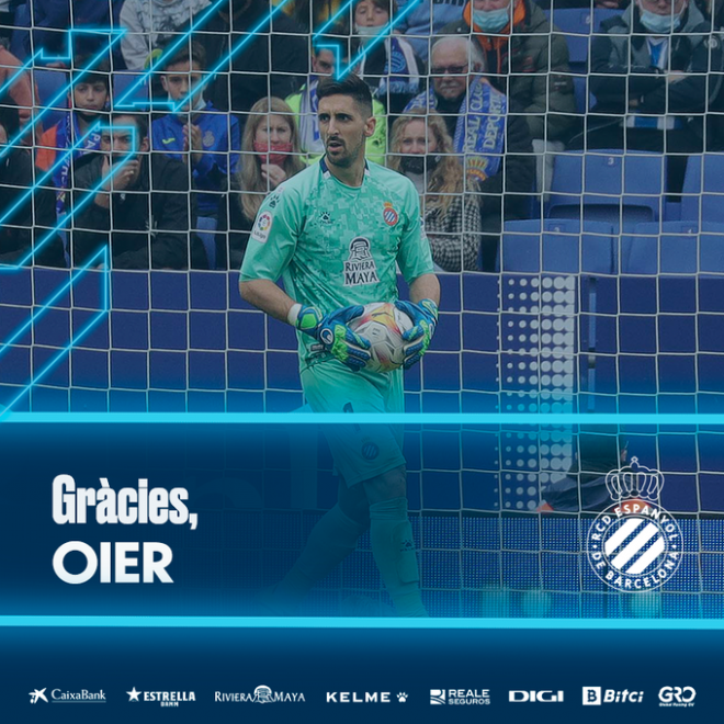 El Espanyol anuncia el adiós de Oier (FOTO: RCD Espanyol).