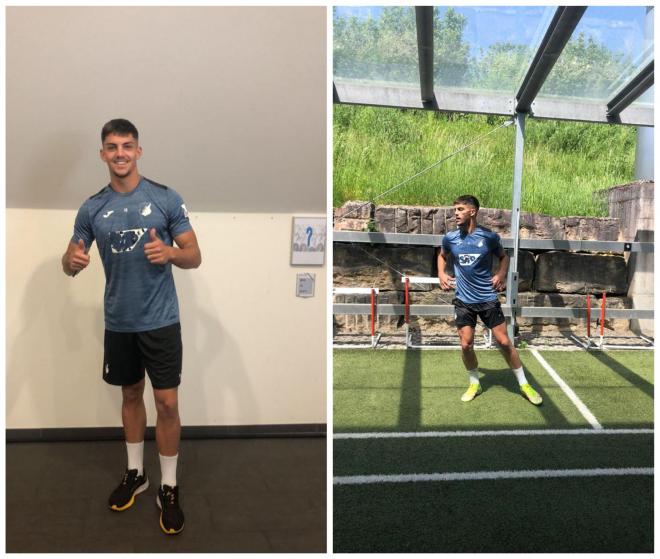 Ángel Puerto se ejercita en las instalaciones del Hoffenheim