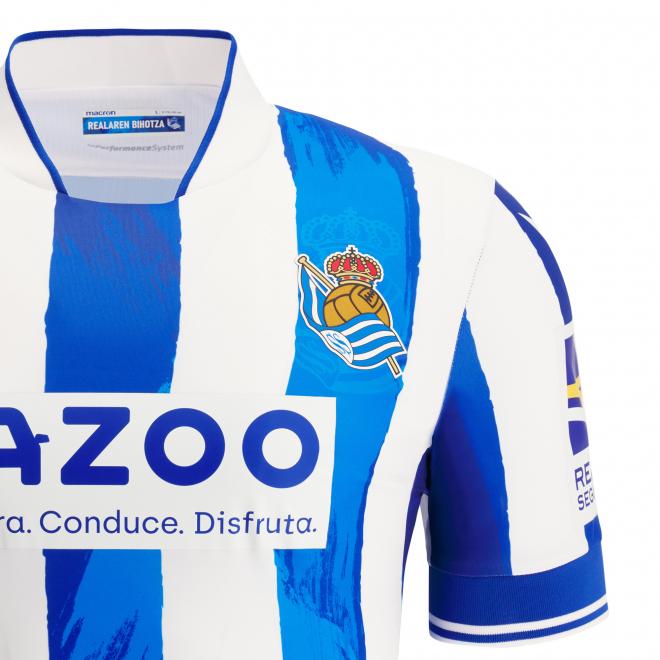 Escudo en la camiseta de la Real para la próxima temporada 2022-23 (Foto: Real Sociedad).