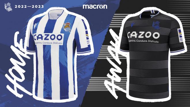 Las nuevas camisetas de la Real Sociedad para la temporada 2022-23 (Foto: Real Sociedad).