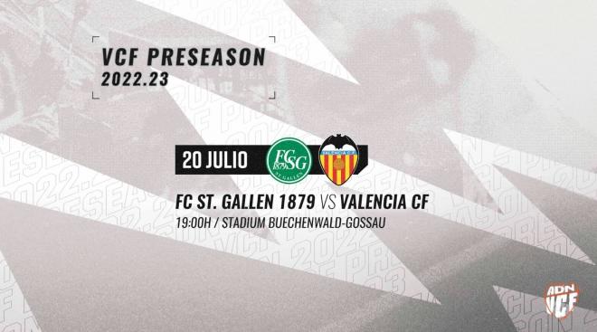 El Valencia CF se enfrentará el miércoles 20 de julio contra el FC St. Gallen 1879