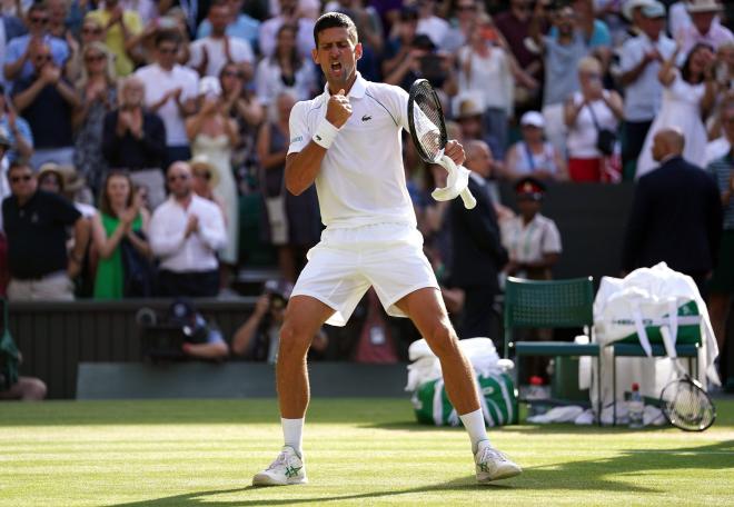 Novak Djokovic celebra su pase a la final de Wimbledon (Foto: Cordon Press).
