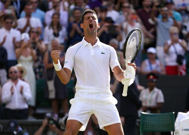 Novak Djokovic celebra su pase a la final de Wimbledon (Foto: Cordon Press).