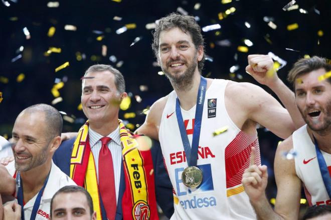 Pau Gasol, fundamental en los tres Eurobasket de España. Fuente: EFE