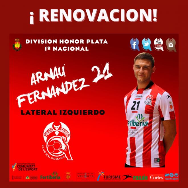 Arnau Fernández y Javier Olivares estarán en el primer equipo del Fertiberia BM Puerto Sagunto
