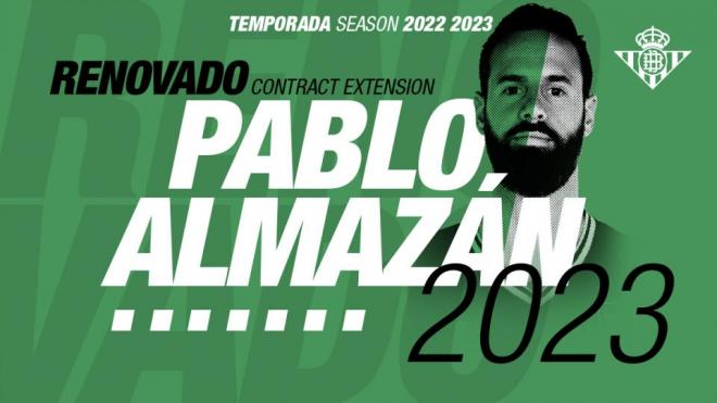 Pablo Almazán sigue una temporada más.