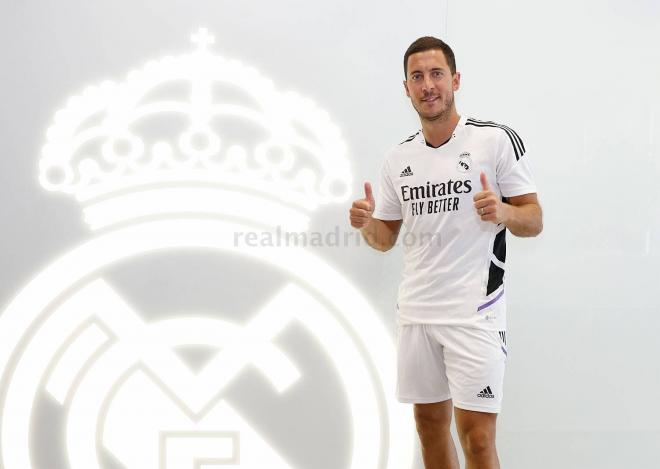 Eden Hazard, en la Ciudad Deportiva del Real Madrid (Foto: RM).