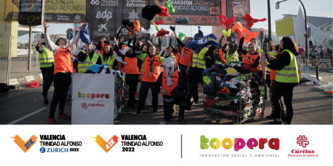 Koopera Cáritas facilitará la donación de material deportivo de los corredores del Medio y Marat