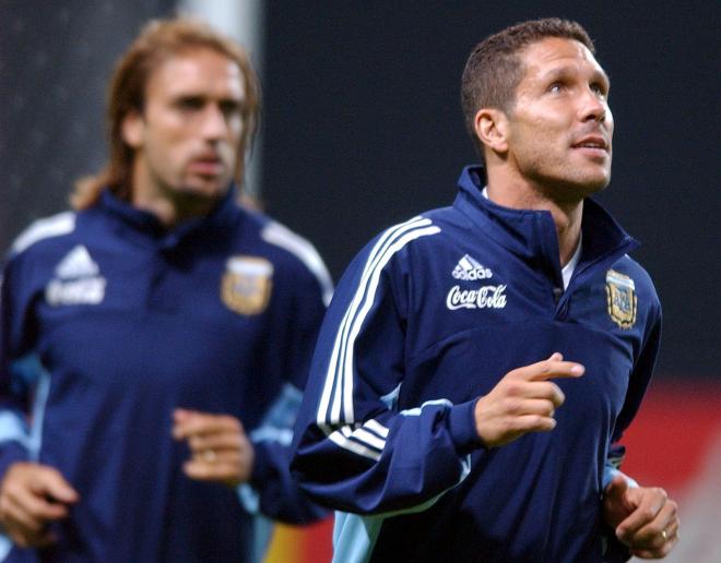 Simeone, en un entrenamiento con Argentina (Foto: Cordon Press).