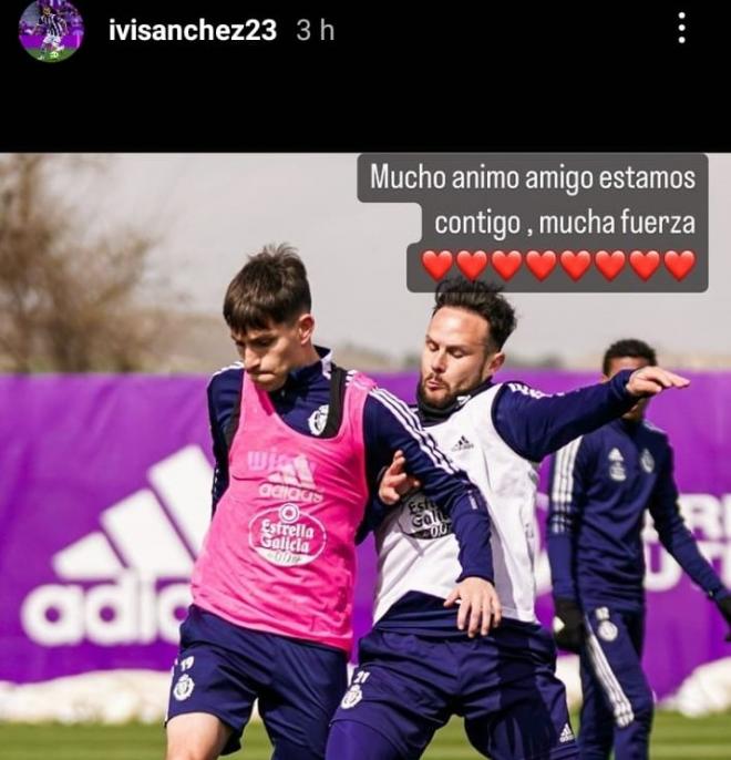 Iván Sánchez mostrando su ánimo a Toni Villa (Foto: Instagram).